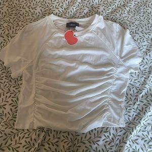 Jersey Ruched Crop Tee